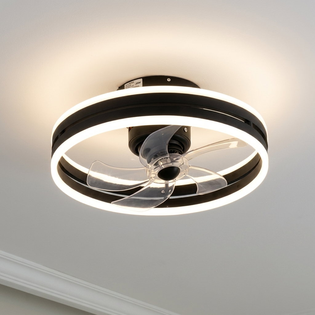LED Ceiling Fans With Ring Light For Living Room Bedroom | Modern