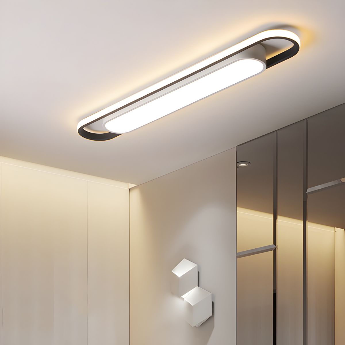 Oblong LED Bar Ceiling Light for Dining Room | Flush Mount