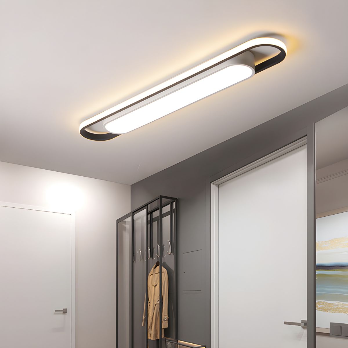 Oblong LED Bar Ceiling Light for Dining Room | Flush Mount