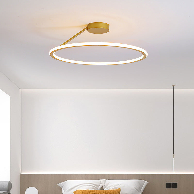 Offset Arm Ring LED Ceiling Light for Bedroom | Modern