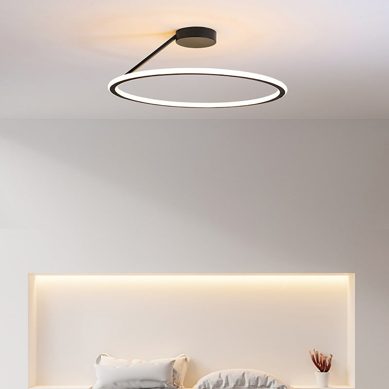 Offset Arm Ring LED Ceiling Light for Bedroom | Modern