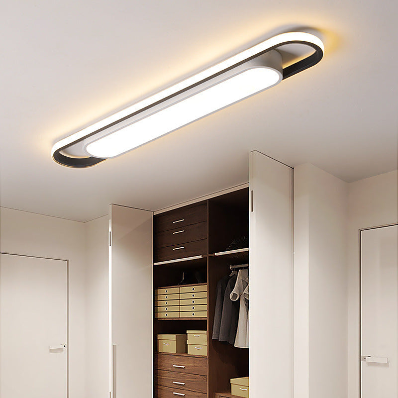 Oval LED Flush Ceiling Light for Hallway | Slim