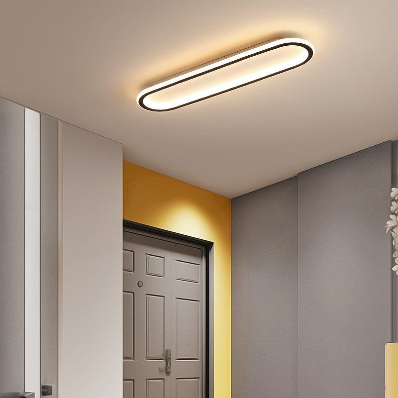 Oval LED Flush Ceiling Light for Hallway | Slim