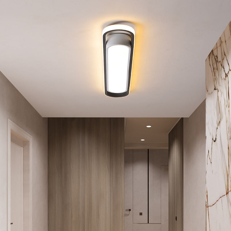 Oval LED Flush Ceiling Light for Hallway | Slim
