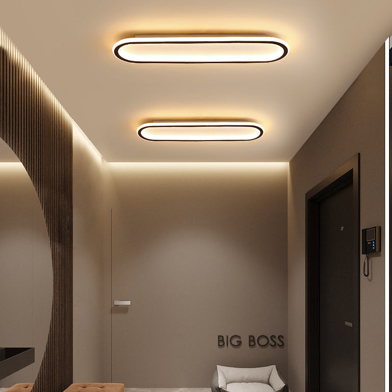 Oval LED Flush Ceiling Light for Hallway | Slim