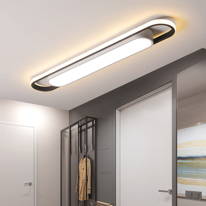 Oval LED Flush Ceiling Light for Hallway | Slim
