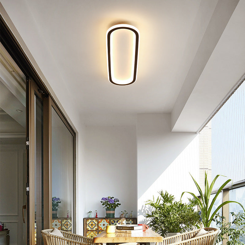 Oval LED Flush Ceiling Light for Hallway | Slim