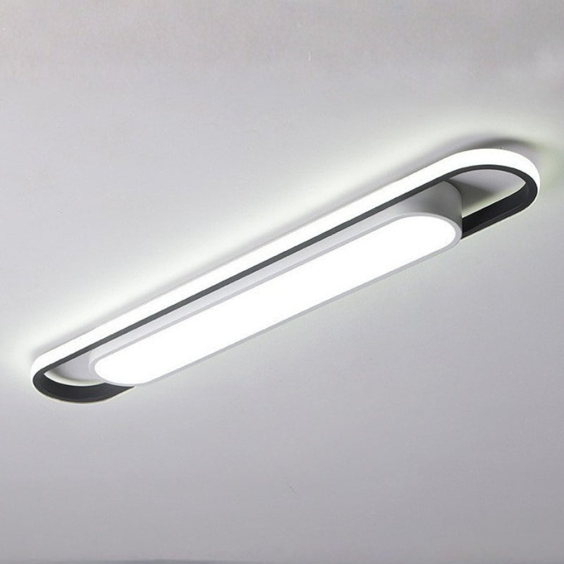 Oval LED Flush Ceiling Light for Hallway | Slim