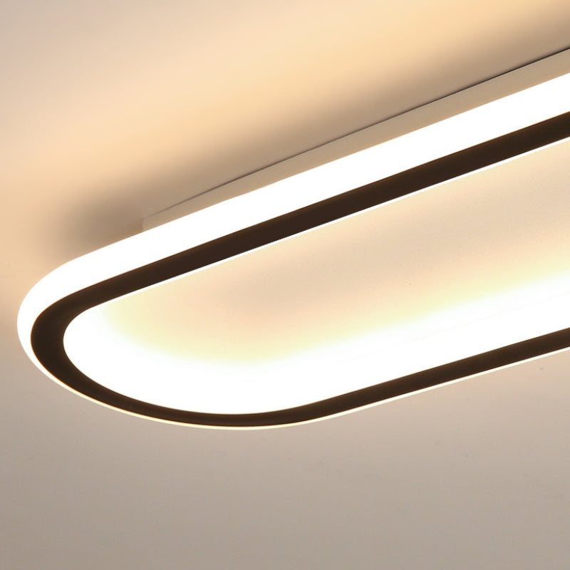 Oval LED Flush Ceiling Light for Hallway | Slim