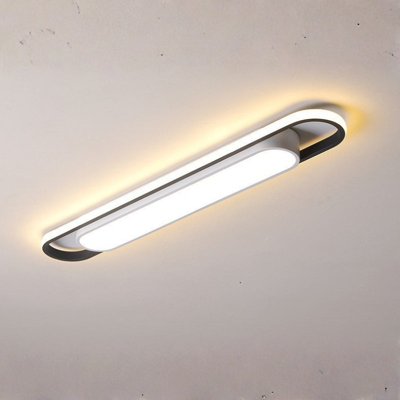 Oval LED Flush Ceiling Light for Hallway | Slim