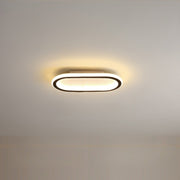 Oval LED Flush Ceiling Light for Hallway | Slim