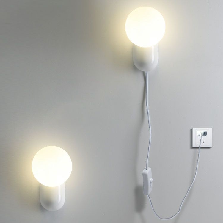 Plug In Globe Wall Light for Bedroom | Bedside