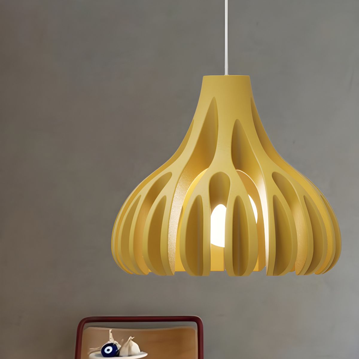 Ribbed Tulip Hanging Pendant Light for Living Room | Nordic