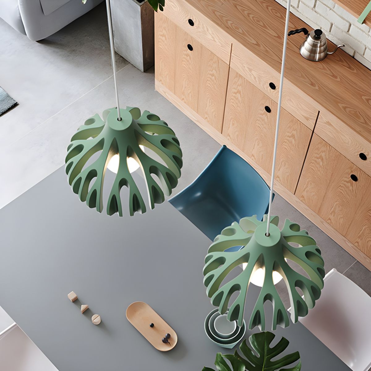 Ribbed Tulip Hanging Pendant Light for Living Room | Nordic