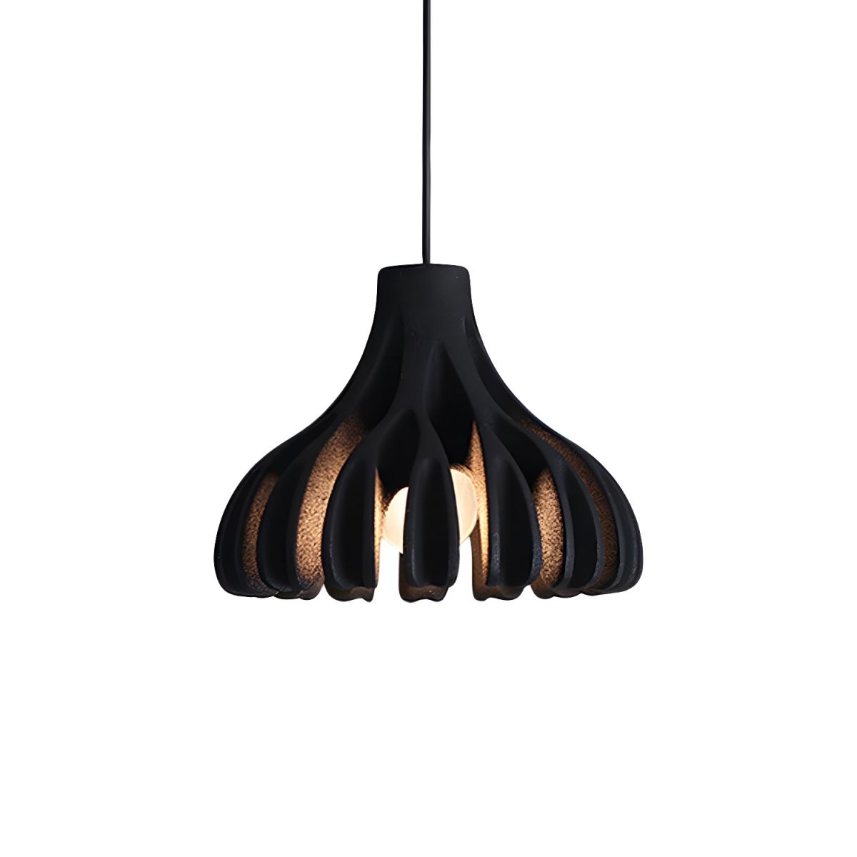 Ribbed Tulip Hanging Pendant Light for Living Room | Nordic