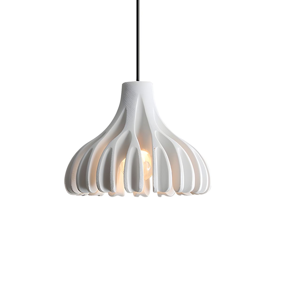 Ribbed Tulip Hanging Pendant Light for Living Room | Nordic