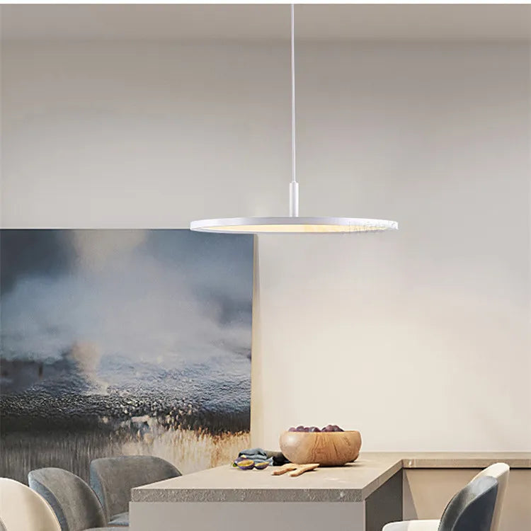 Round LED Panel Hanging Pendant Light for Dining Room | Slim