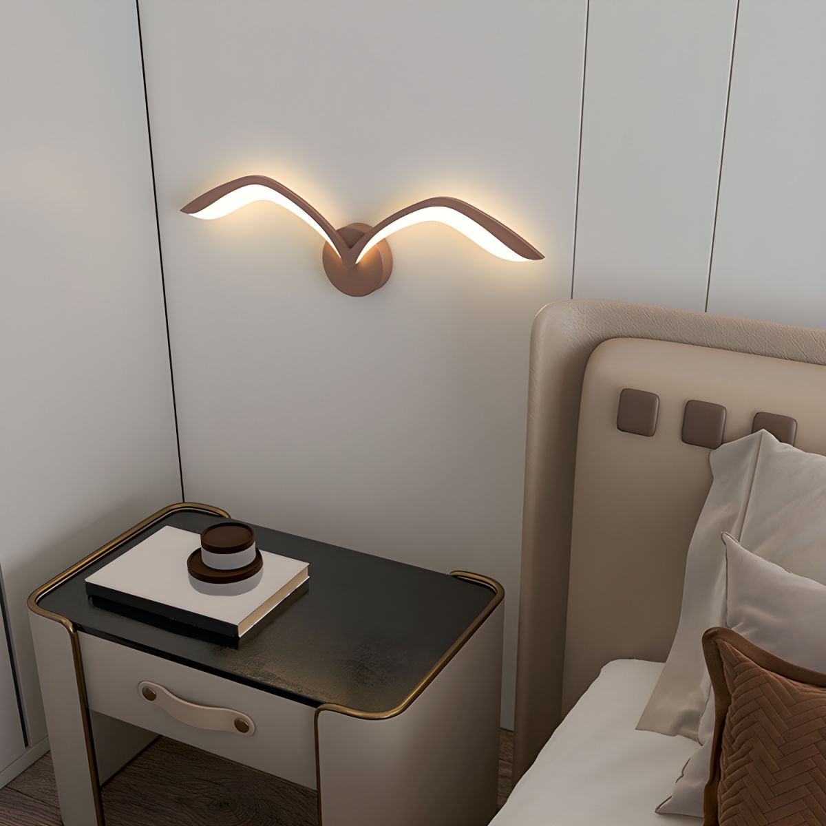 Seagull Wing LED Wall Light for Bedroom | Modern