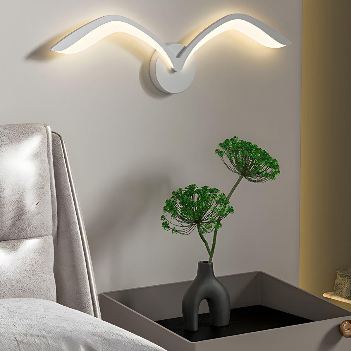 Seagull Wing LED Wall Light for Bedroom | Modern