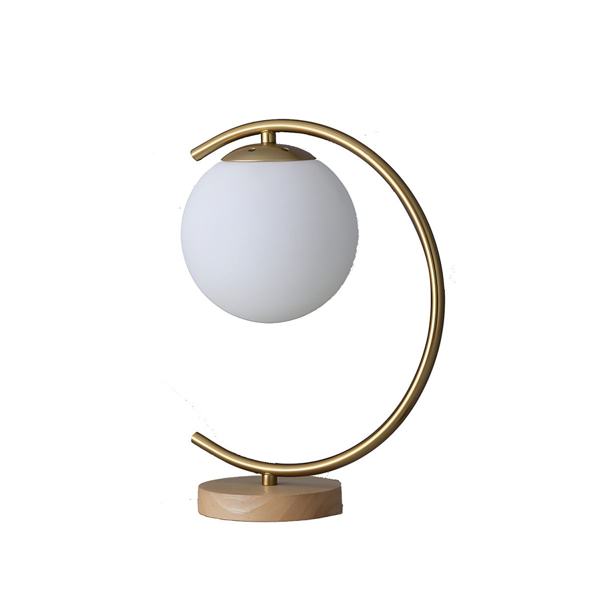 Table Lamp Glass Globe & Wooden Base for Bedroom | Decor
