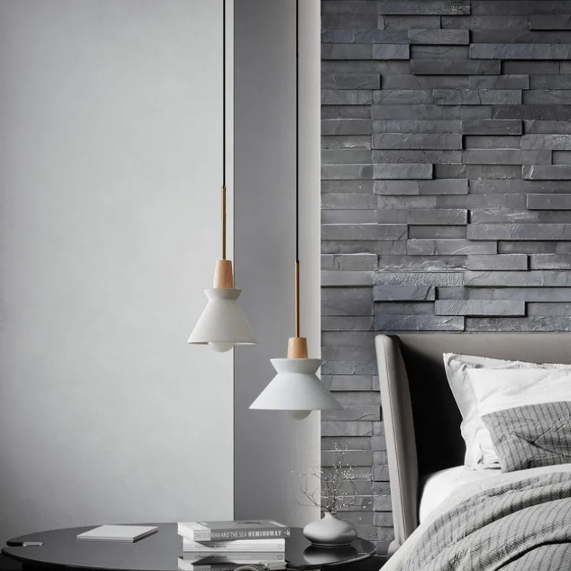Tiered Cone Hanging Pendant Light for Bedroom | Nordic