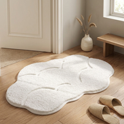 Washable Rugs Fluffy Cloud Shape | White