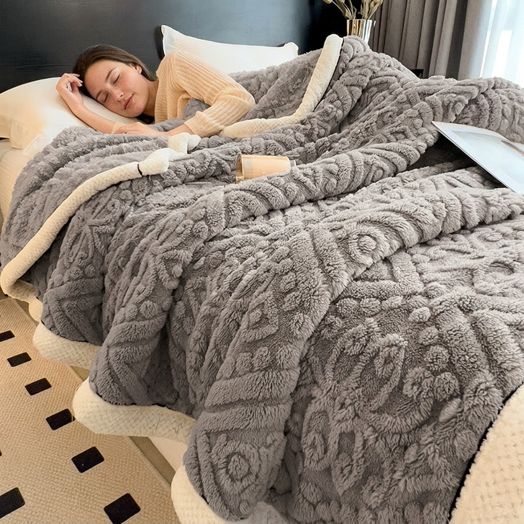 Weighted Blankets Embossed Fleece Bed | Pastel