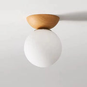 Wooden Globe Ceiling Light for Bedroom | Nordic