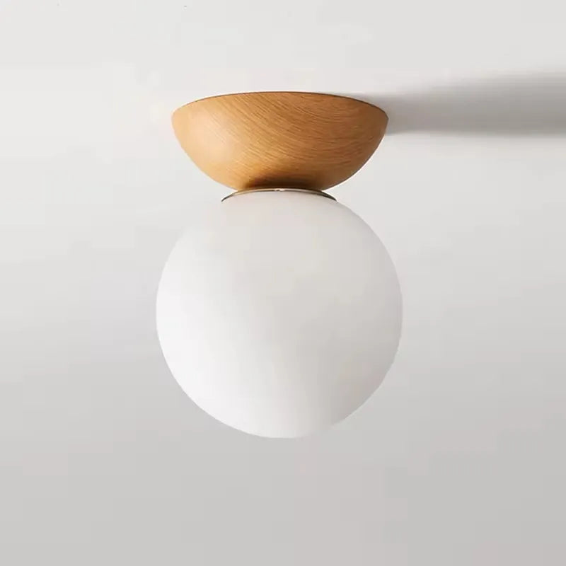 Wooden Globe Ceiling Light for Bedroom | Nordic