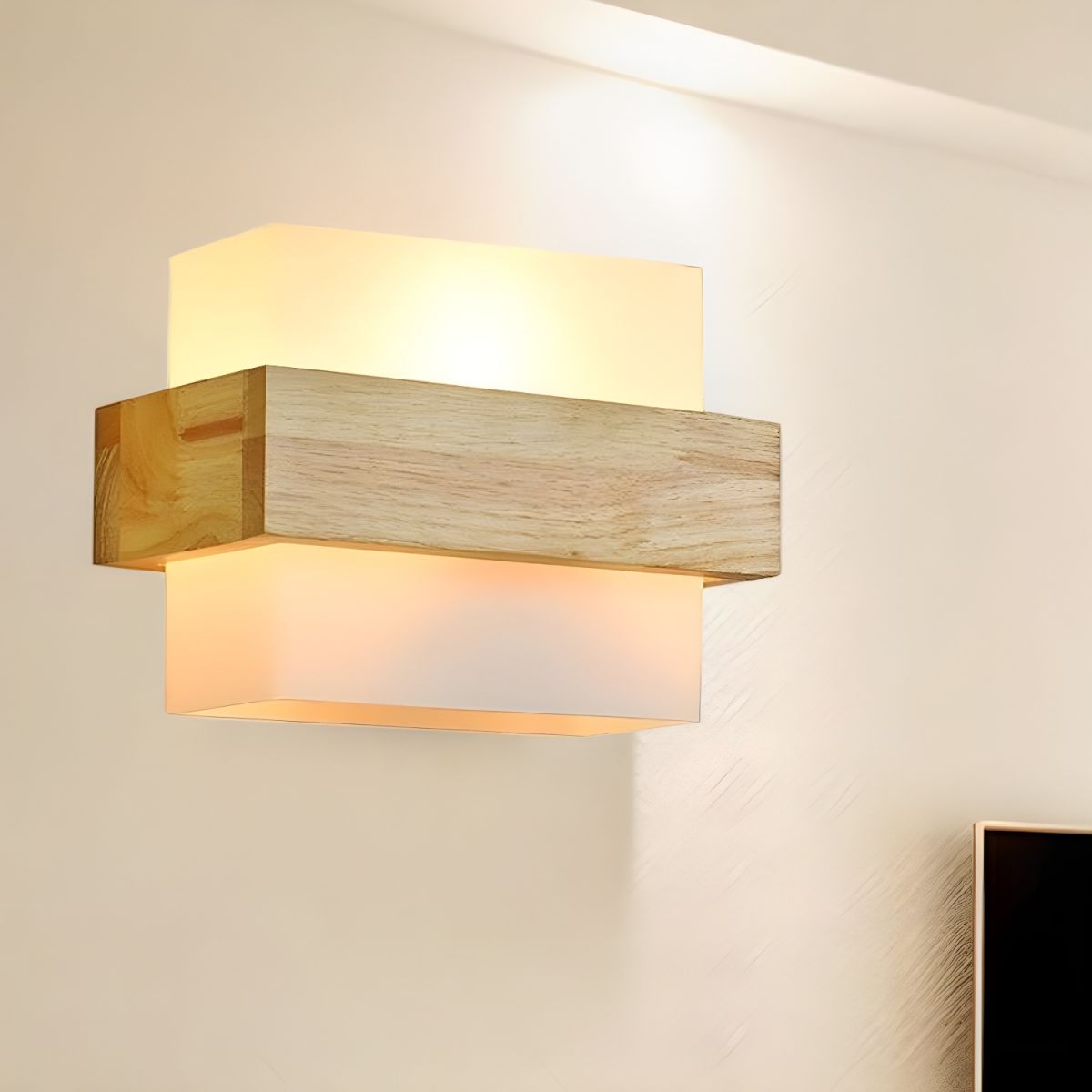 Wooden Up & Down Wall Light for Bedroom | Nordic